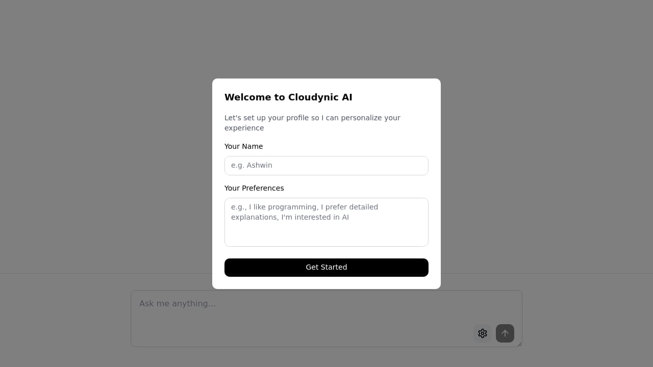 Screenshot of Cloudynic website